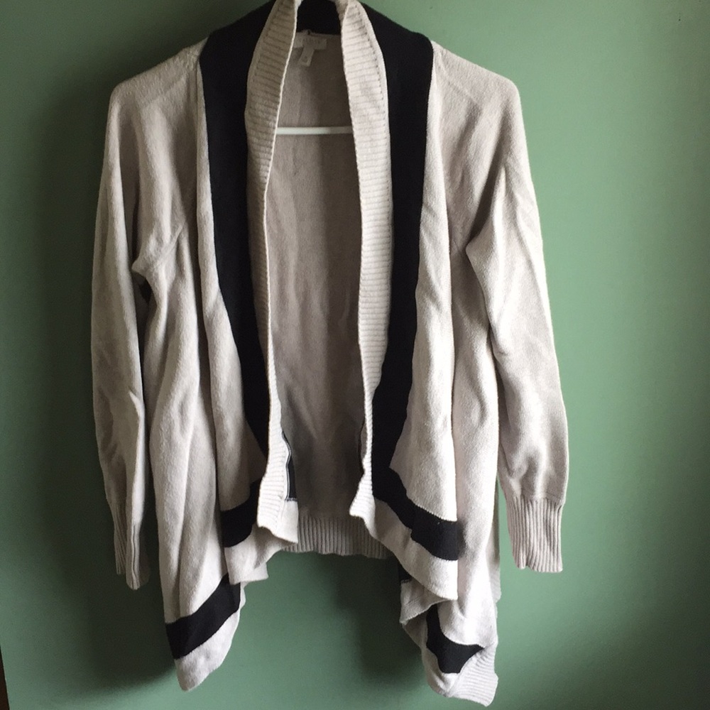 Talbots Cream and black cardigan